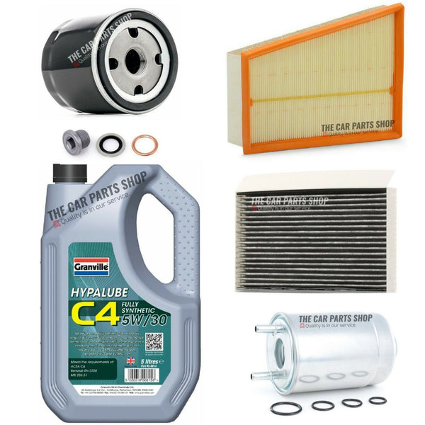 FOR RENAULT SCENIC 1.5 DCI DYNAMIQUE MK3 FULL SERVICE KIT WITH 5L C4 5W30 OIL