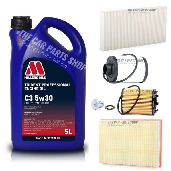 FULL SERVICE KIT FOR VAUXHALL VECTRA ELITE 1.9 CDTI 16V WITH 5L MILLERS OIL