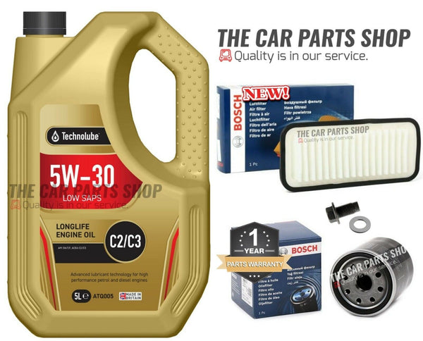 BOSCH SERVICE KIT FOR CITROEN C1 1.0 PETROL 05-10 BOSCH AIR OIL & 5L 5W30 OIL