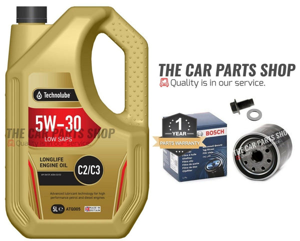 BOSCH SERVICE KIT FOR CITROEN C1 1.0 PETROL 05-10 5L TECHNOLUBE & BOSCH FILTER
