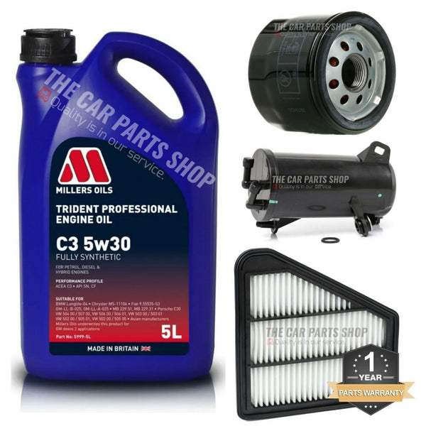 TO FIT HONDA CIVIC 1.6 I-DTEC FK37 SERVICE KIT FUEL AIR OIL FILTER & MILLERS OIL
