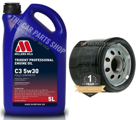 TO FIT HONDA CIVIC 1.6 I-DTEC FK37 SERVICE KIT NEW OIL FILTER & 5L MILLERS 5W30
