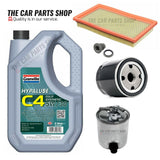 FOR NISSAN QASHQAI ACENTA MK1 SERVICE KIT AIR OIL FUEL AND 5L C4 ENGINE OIL