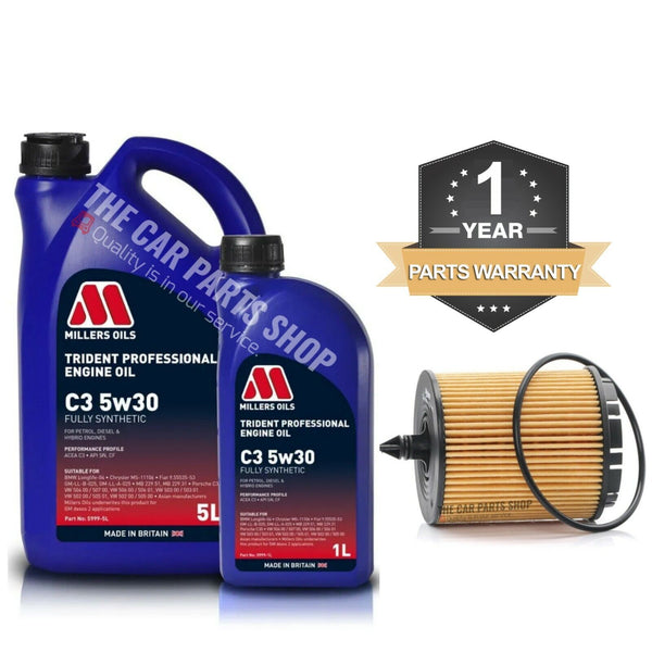 FITS SAAB 9-3 2.0 PETROL 2002-2011 MILLERS OIL CHANGE SERVICE KIT 6L OIL FILTER