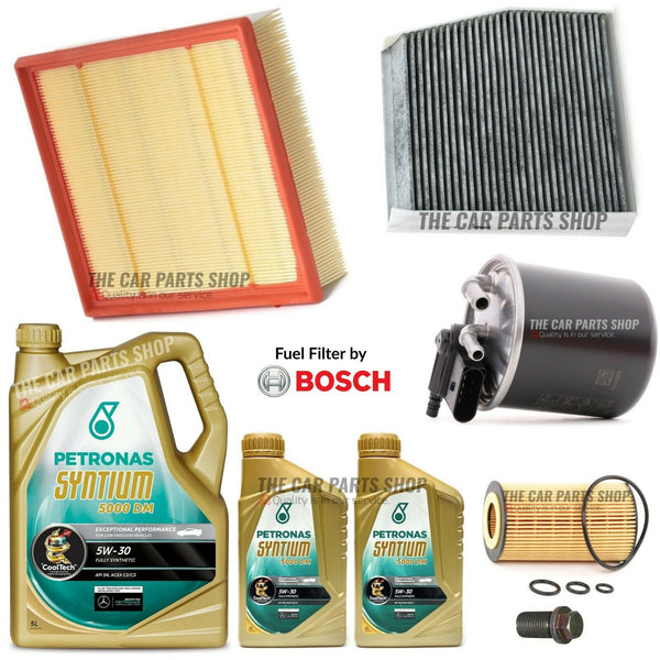 FULL SERVICE KIT FOR MERCEDES A200 W176 WITH 7 LITRES PETRONAS PREMIUM MOTOR OIL