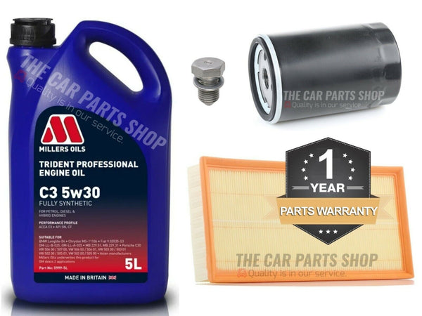 Service kit to fit Audi S3 8L 1996-2003 5L Millers & Air + Oil Filter package