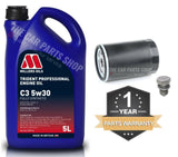 Service kit to fit Audi S3 8L 1996-2003 5L Millers oil & New Oil Filter Set