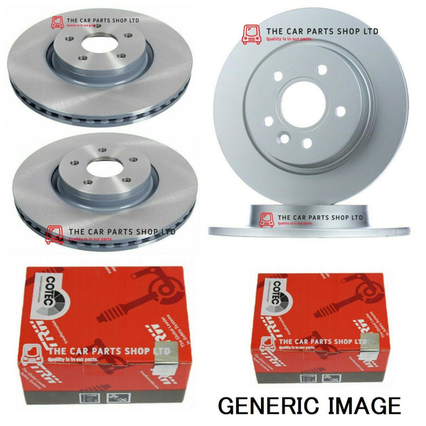 FOR VW CARAVELLE EXECUTIVE 2.0 TDI MK5 FRONT REAR BRAKE DISCS & TRW BRAKE PADS