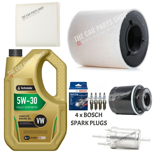 FOR SKODA FABIA MK2 1.2 PETROL FULL SERVICE KIT WITH 4 NEW BOSCH SPARK PLUGS