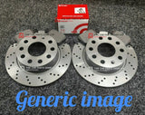 FOR SKODA OCTAVIA BLACKLINE VRS TDI REAR AXLE DRILLED DISCS & BREMBO REAR PADS