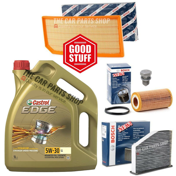 BOSCH SERVICE KIT FOR AUDI S3 2.0 TFSI 2006-2013 BOSCH POLLEN AIR OIL & CASTROL
