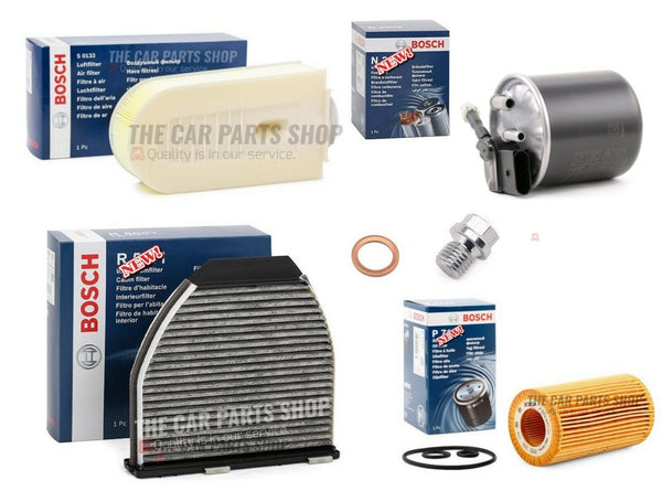 FULL BOSCH SERVICE FILTER KIT FOR MERCEDES C220 AMG SPORT 2.1 CDI C204 11-15
