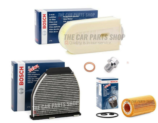 AIR OIL CABIN BOSCH SERVICE FILTER KIT FOR MERCEDES C220 SPORT CDI C204 11-15