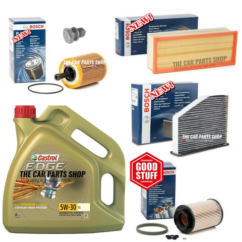 4L Castrol 5w30 Full Bosch Service Kit For VW Golf MK5 1K1 2.0 TDI [2003-2008]