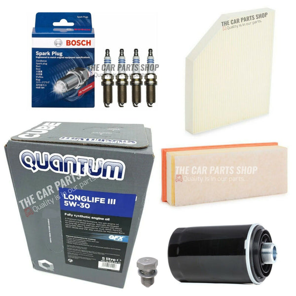 GENUINE QUANTUM OIL SERVICE KIT FITS AUDI 2.0 TFSI MK4 QUATTRO + 4 BOSCH PLUGS