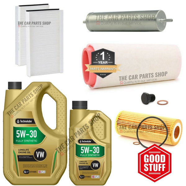 FITS BMW 520D E60 TECHNOLUBE SERVICE KIT 6L OIL + ALL NEW FILTER PACKAGE