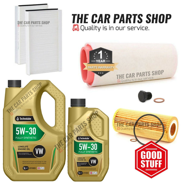 FITS BMW 520D E60 TECHNOLUBE SERVICE KIT AIR CABIN OIL & 6L TECHNOLUBE 5W30 OIL