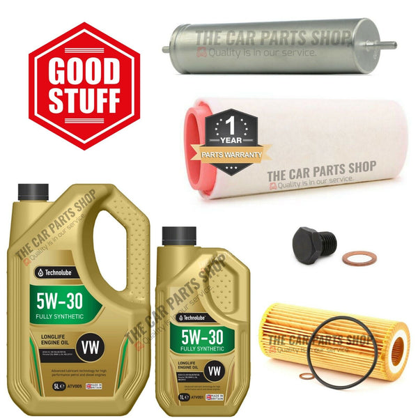 FITS BMW 520D E60 TECHNOLUBE SERVICE KIT 6L LONGLIFE OIL & FUEL OIL AIR + PLUG