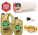 FITS BMW 520D E60 TECHNOLUBE SERVICE KIT 6L LONGLIFE 5W30 + NEW AIR OIL PLUG KIT