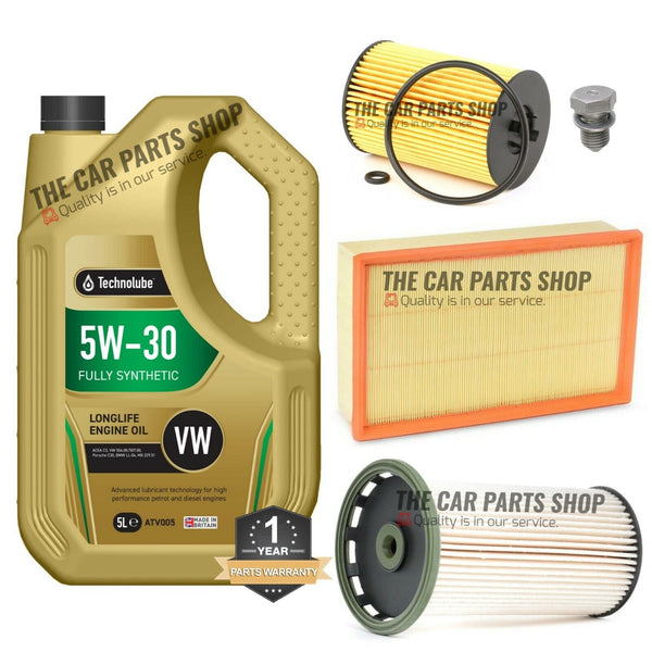 5L TECHNOLUBE FUEL OIL AIR SERVICE KIT FOR SEAT LEON 1.6 TDI MK3 SE TECHNOLOGY