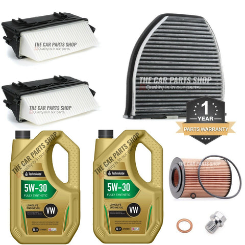 10L TECHNOLUBE SERVICE KIT FITS MERCEDES C350 3.0 CDI + AIR OIL POLLEN FILTER OE