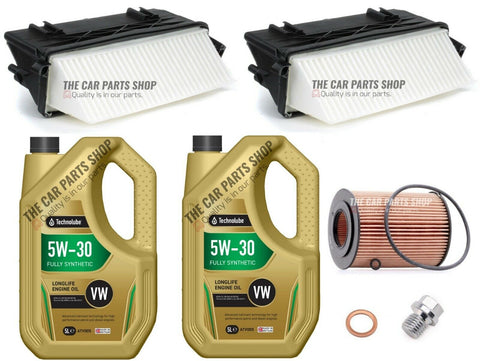 10L TECHNOLUBE SERVICE KIT FITS MERCEDES C350 3.0 CDI TWO AIR FILTERS OIL FILTER