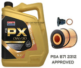 SERVICE KIT FOR PEUGEOT 207 2006> 5L GRANVILLE 0W30 OIL & OIL FILTER + PLUG NEW