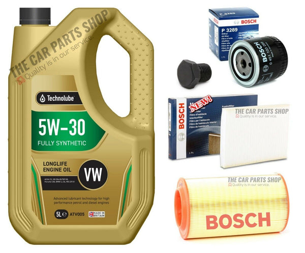 BOSCH SERVICE KIT FOR VW LUPO 1.7 SDI 5L TECHNOLUBE + AIR OIL CABIN BOSCH KIT