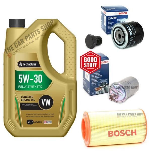 BOSCH SERVICE KIT FOR VW LUPO 1.7 SDI 5L TECHNOLUBE AND FUEL OIL AIR SUMP PLUG