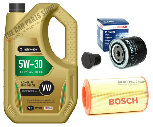 BOSCH SERVICE KIT FOR VW LUPO 1.7 SDI 5L TECHNOLUBE 5W30 & BOSCH AIR OIL FILTER