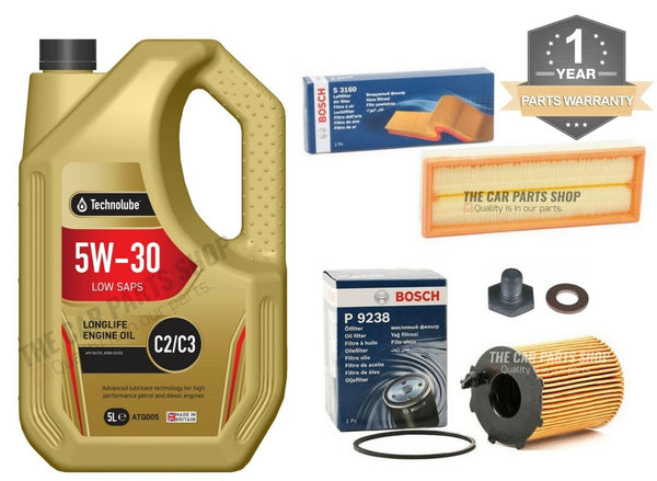 FITS PEUGEOT PARTNER MK2 1.6 HDI BOSCH SERVICE KIT BOSCH AIR OIL FILTER & 5L C2