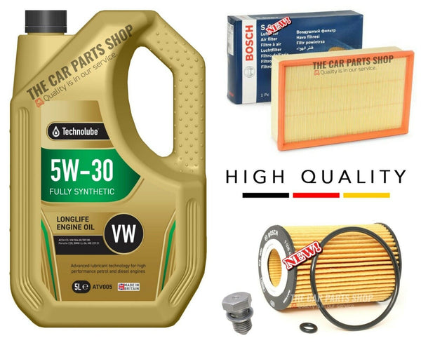 BOSCH SERVICE KIT FOR VW GOLF MK7 2.0 GT TDI BOSCH AIR OIL FILTER & 5L 504 507
