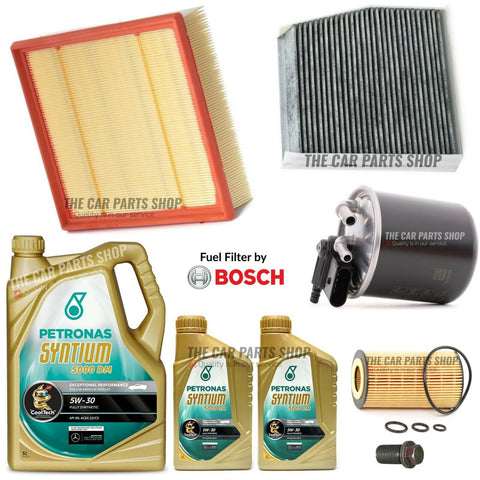 FULL SERVICE KIT FOR MERCEDES A180D CDI BLUE EFFICIENCY AMG SPORT 7L 5W30 OIL