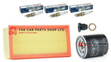 FOR CITROEN C3 1.2 PETROL 2010> SERVICE FILTERS KIT AIR OIL FILTER & 3 PLUGS NEW