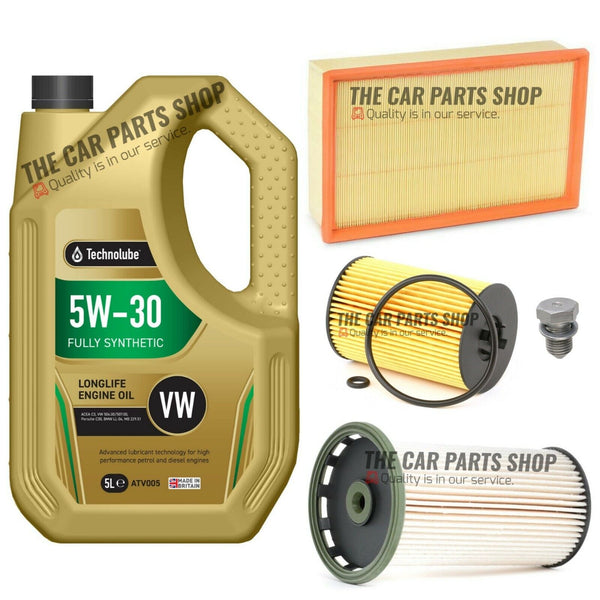 5L TECHNOLUBE SERVICE KIT FOR AUDI A3 1.6 2.0 TDI ULTRA MK3 NEW FUEL AIR OIL