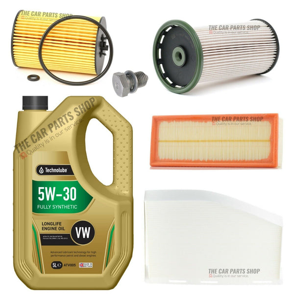 5L TECHNOLUBE FULL SERVICE KIT TO FIT VW CADDY 2.0 TDI DIESEL FULL SERVICE