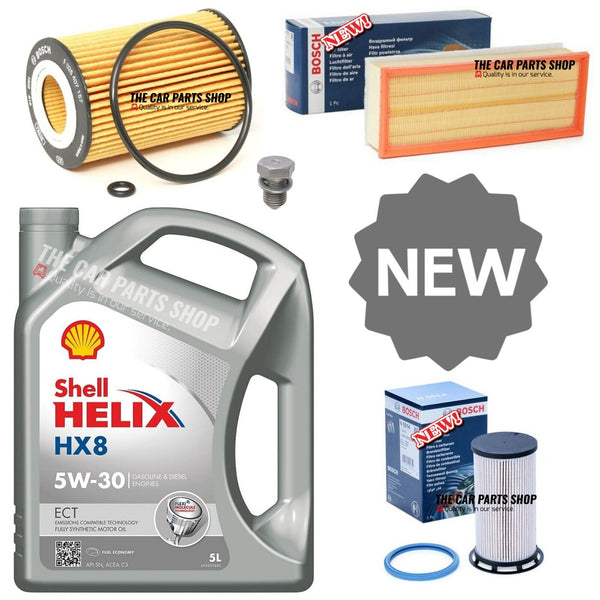 BOSCH SERVICE KIT FOR VW JETTA 2.0 TDI MK6 BOSCH FUEL OIL AIR & 5W30 SHELL OIL