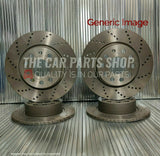 FOR SEAT IBIZA TSI MK4 FRONT & REAR DRILLED BRAKE DISCS 256MM 230MM