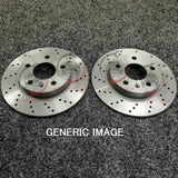 FOR SEAT IBIZA TSI MK4 DRILLED FRONT BRAKE DISCS 256MM DIAMETER BRAND NEW