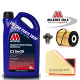 FOR MINI HATCH ONE R50 R53 1.6 PETROL SERVICE KIT 5L MILLERS + OIL AIR FILTER