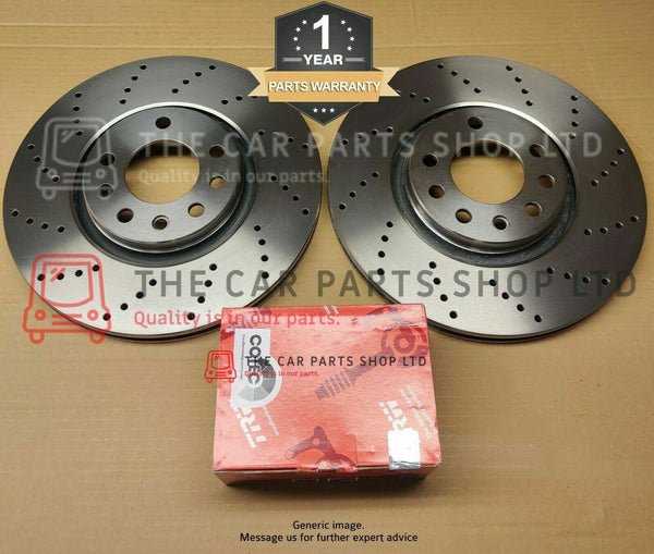 FOR SEAT IBIZA TSI MK4 FRONT DRILLED DISCS 256MM + TRW BRAKE PADS BRAND NEW