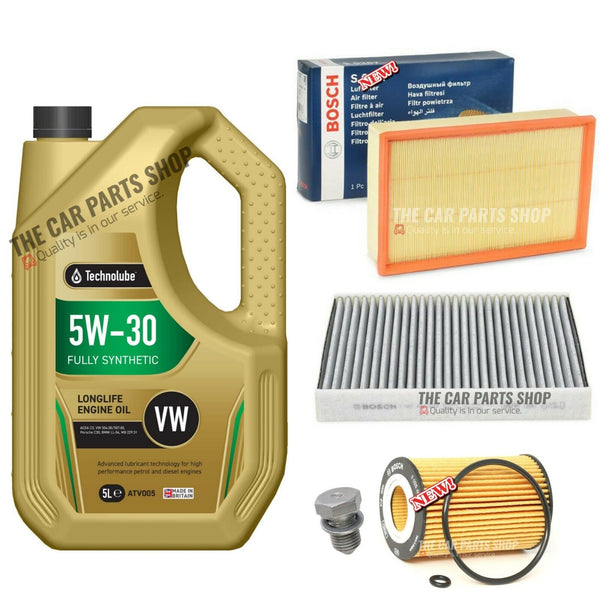 BOSCH SERVICE KIT FOR AUDI A3 2.0 TDI S LINE 5L LONGLIFE & BOSCH AIR OIL POLLEN