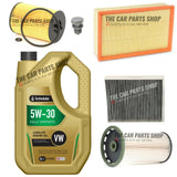 FULL SERVICE KIT WITH 5L LONGLIFE 5W30 FOR SKODA OCTAVIA ELEGANCE 1.6 TDI CR MK3