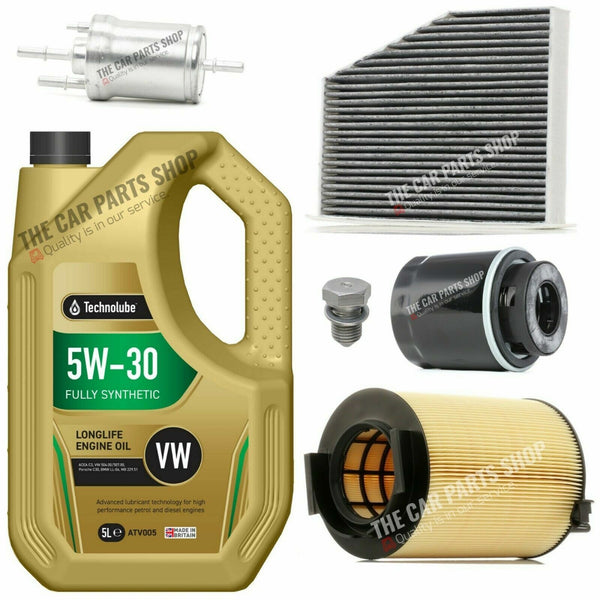 FOR VW GOLF 1.2 TSI MK6 SERVICE KIT 5L OIL + AIR OIL CABIN FUEL FILTER