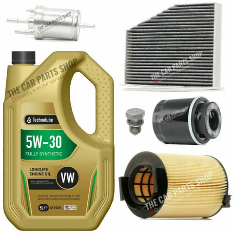 FOR VW GOLF 1.2 TSI MK6 SERVICE KIT 5L OIL + AIR OIL CABIN FUEL FILTER