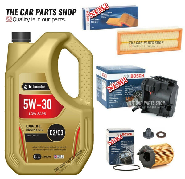 FITS PEUGEOT 3008 EXCLUSIVE 1.6 HDI BOSCH SERVICE KIT BOSCH AIR OIL FUEL + 5L