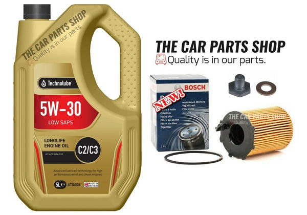 FITS PEUGEOT 3008 EXCLUSIVE 1.6 HDI BOSCH SERVICE KIT 5L TECHNOLUBE BOSCH FILTER