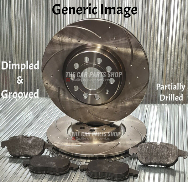 FOR VAUXHALL VECTRA 1.8 SRI MK2 REAR DIMPLED AND GROOVED DISCS & PADS (278MM)