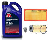 FITS VW GOLF 1.9 TDI 97-06 MILLERS SERVICE KIT 5L MILLERS 5W30 & AIR OIL FILTER
