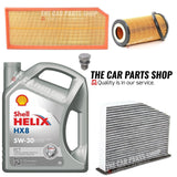 FOR VW SCIROCCO R 2.0 TSI MK3 PETROL SERVICE KIT 5L SHELL & OIL AIR CABIN FILTER